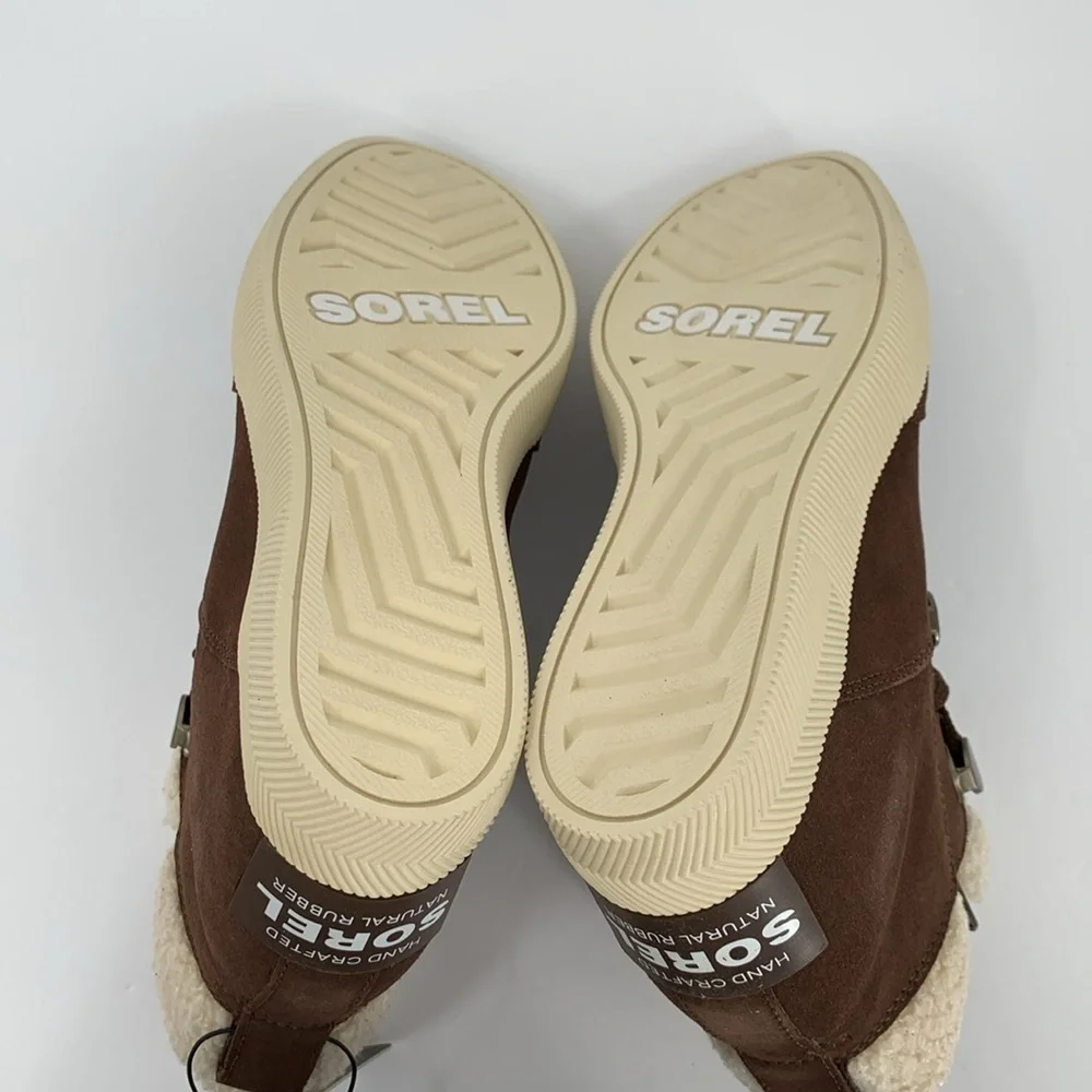 Sorel Out n About Cozy hidden wedge boots suede hiking shearling winter new 10